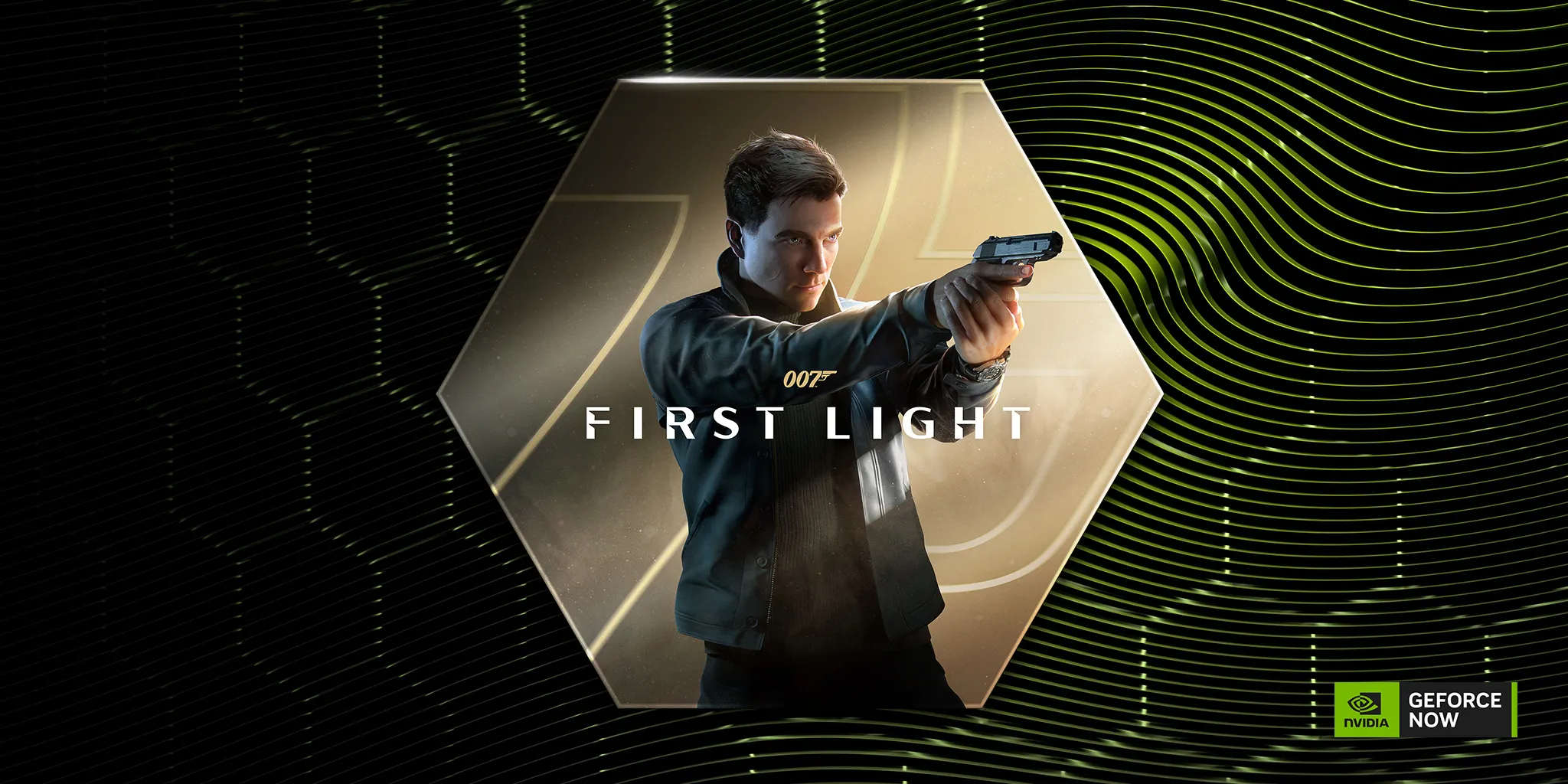 Imagen promocional de 007 First Light con el protagonista apuntando con una pistola