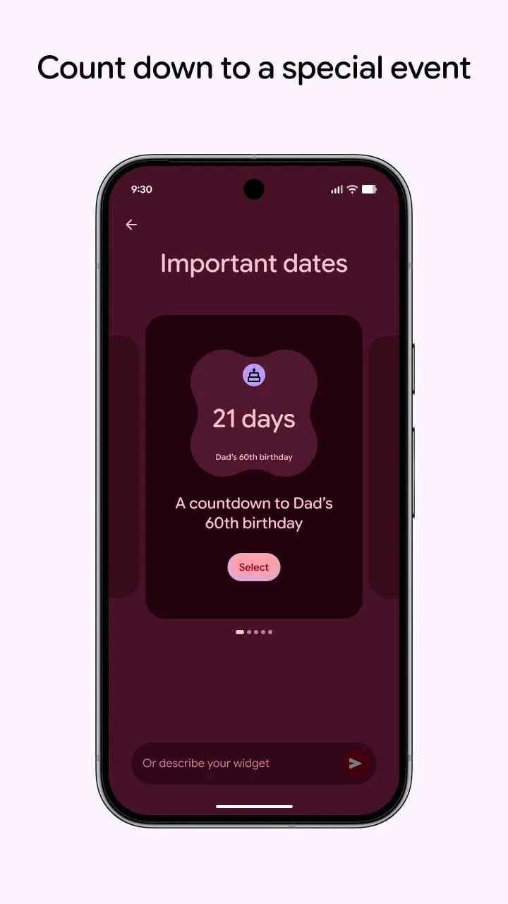 Cuadro para describir con texto el widget deseado