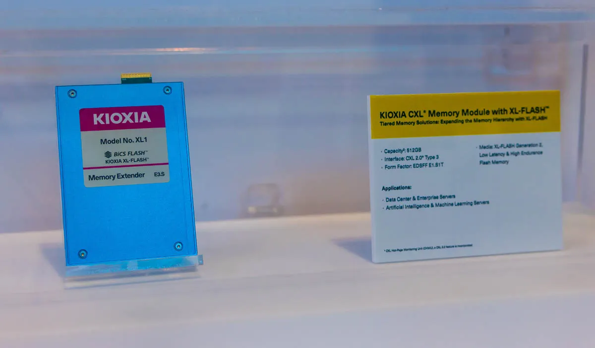 Detalle de la unidad Kioxia XL1 en formato E3.S