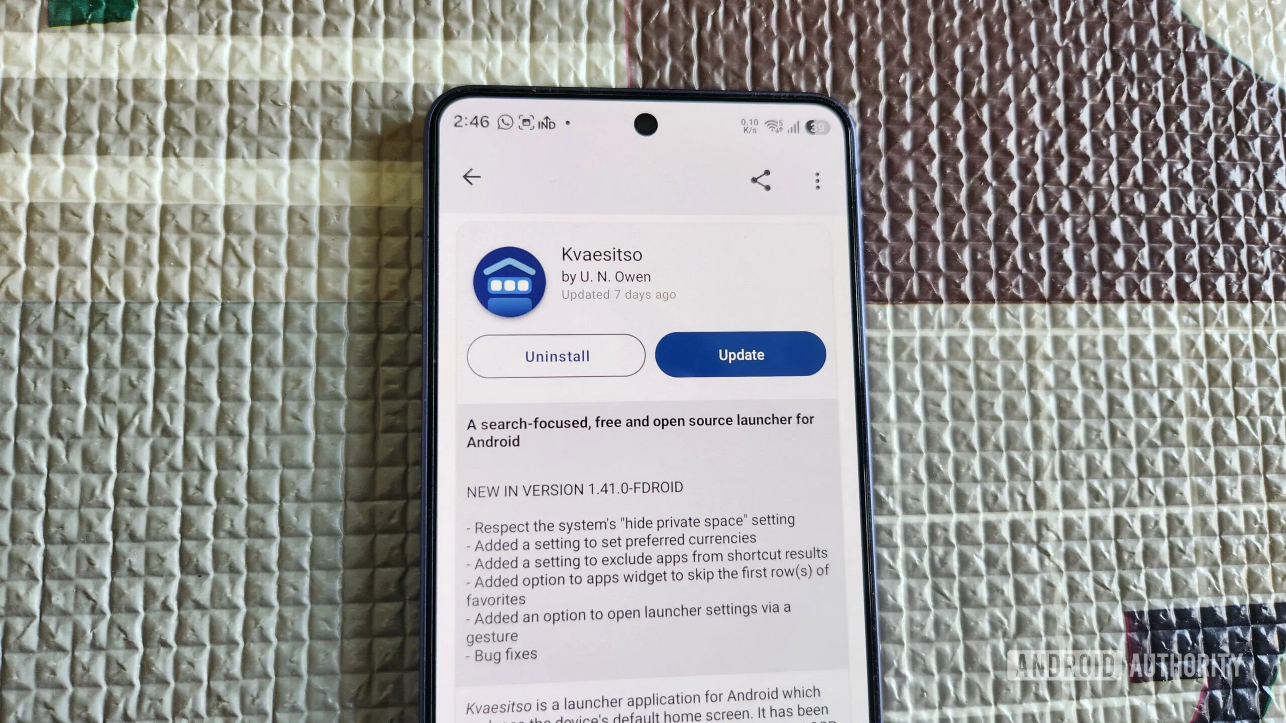 Actualización de Kvaesitso disponible en F-Droid