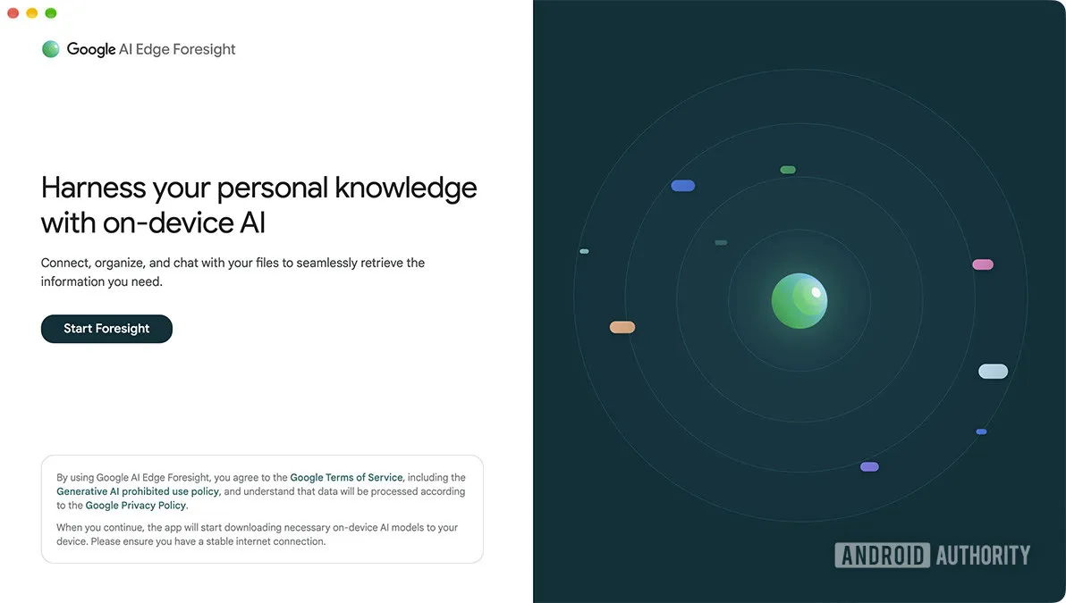 Vista de la app AI Edge Foresight con sus paneles de trabajo