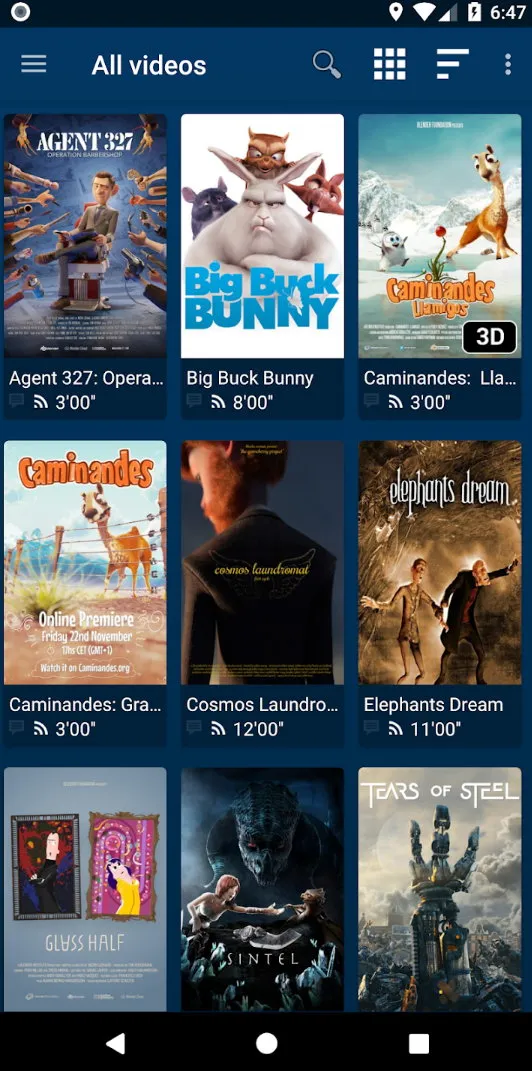 Interfaz de NOVA Video Player