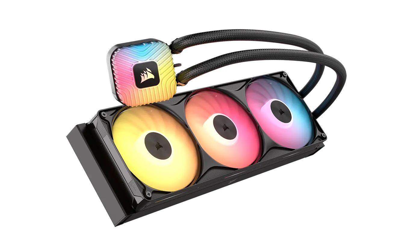 Nautilus II RS ARGB de 360 mm en negro con tres ventiladores y bloque de bomba iluminados