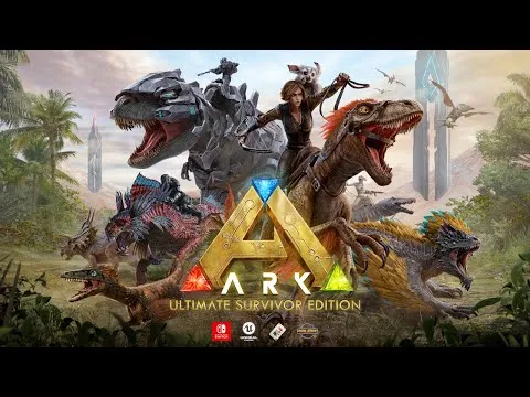 Jinetes sobre dinosaurios con un obelisco y un volcán al fondo, miniatura de ARK: Ultimate Survivor Edition