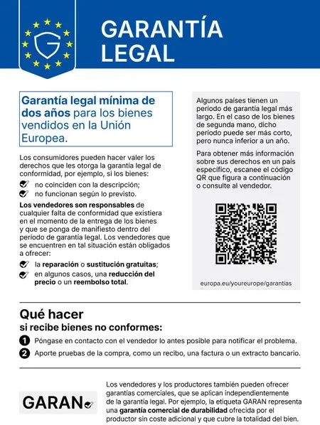 Aviso armonizado de garantía legal de la UE
