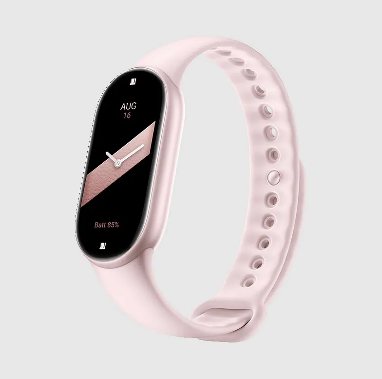 La Smart Band 11 en rosa con una esfera de reloj analógica