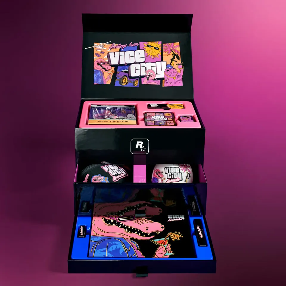 Contenido de la caja coleccionista de GTA 6 expuesto al completo