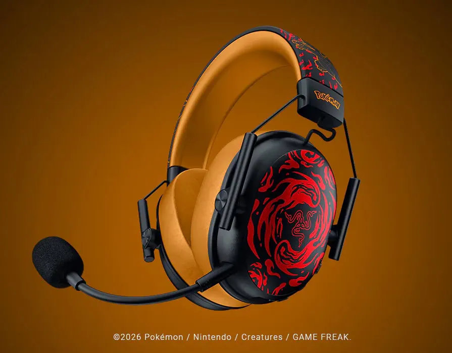 Detalle de la edición Charizard del BlackShark V3 X HyperSpeed