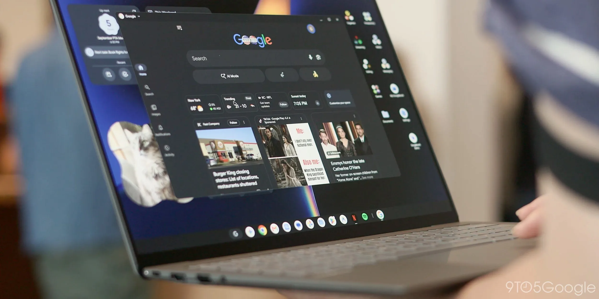 Navegador Chrome de escritorio ejecutándose en un Googlebook