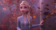 Escena de la película Frozen 2 con el personaje de Elsa
