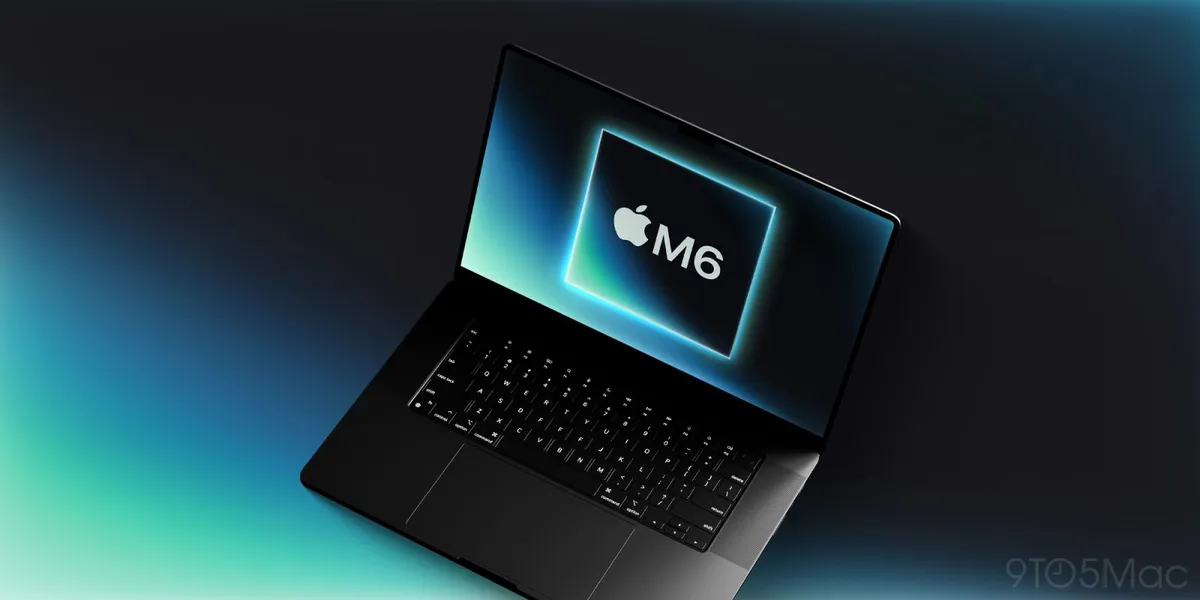 MacBook Pro abierto visto en ángulo, con la pantalla encendida