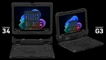 The Panasonic Toughbook 34 and Toughbook G3 rugged laptops side by side