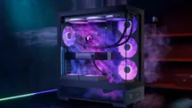 Caja NZXT S5 RGB con iluminación RGB violeta y paneles de cristal templado frontal y lateral