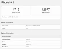 Resultados de rendimiento del chip A20 Pro de Apple