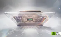 Logotipo de NVIDIA CUDA sobre un fondo con la imagen de un chip
