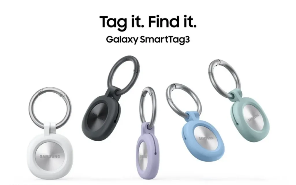 Dos rastreadores Samsung Galaxy SmartTag 3, uno blanco y otro negro