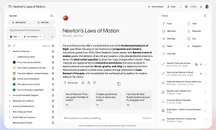 Interfaz de Gemini Notebook con un cuaderno sobre las leyes de Newton, el panel de fuentes y el panel Studio con audio, vídeo, tarjetas y cuestionarios