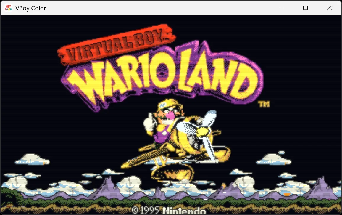 Comparativa del emulador VBoy Color frente a la imagen original en rojo del Virtual Boy