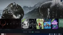 Pantalla de inicio de Big Picture Mode de Steam con el modo Big Art activado