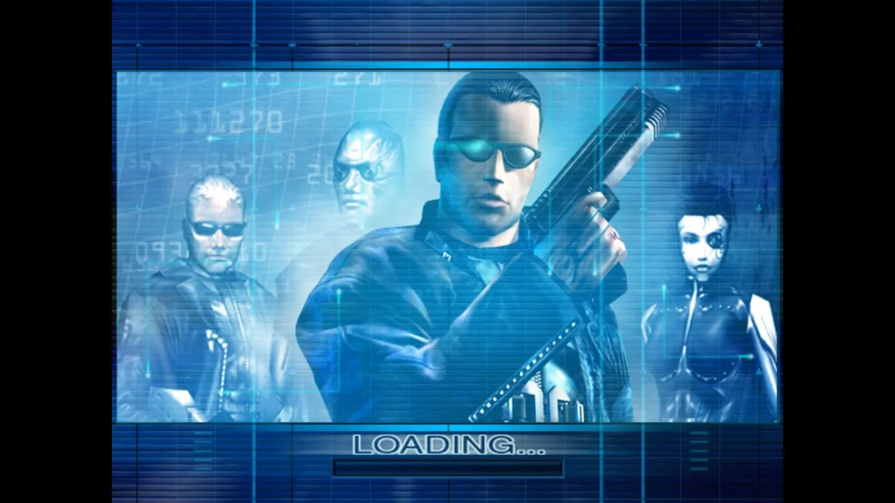 Pantalla de carga de Deus Ex ejecutado en Nintendo Switch mediante el port homebrew NetherSX2