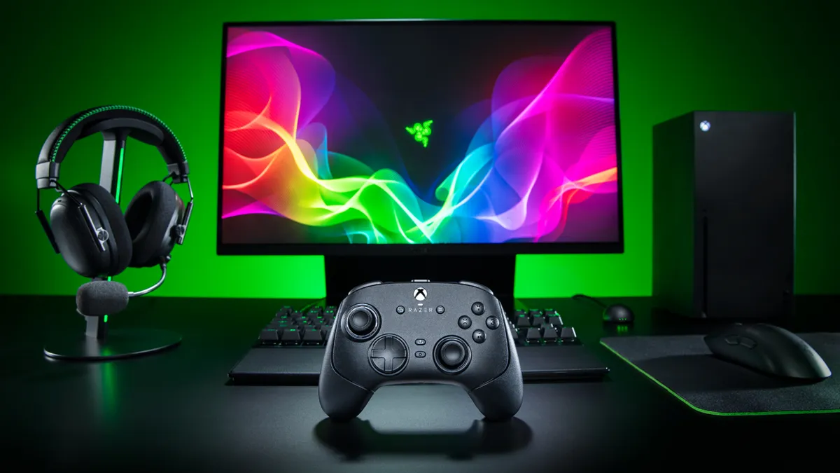 Mando Wolverine V4 de Razer sobre fondo oscuro