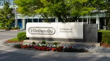 Cartel a la entrada de las oficinas de Nintendo of America en el estado de Washington