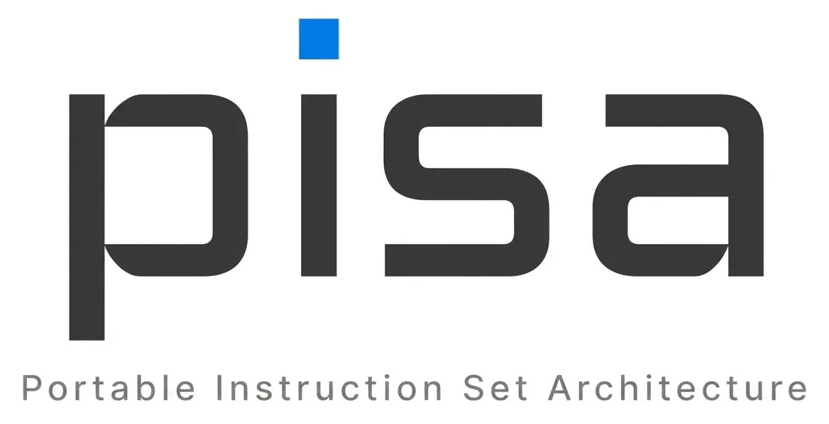Logotipo de PISA en letras grises sobre fondo blanco con el subtítulo Portable Instruction Set Architecture
