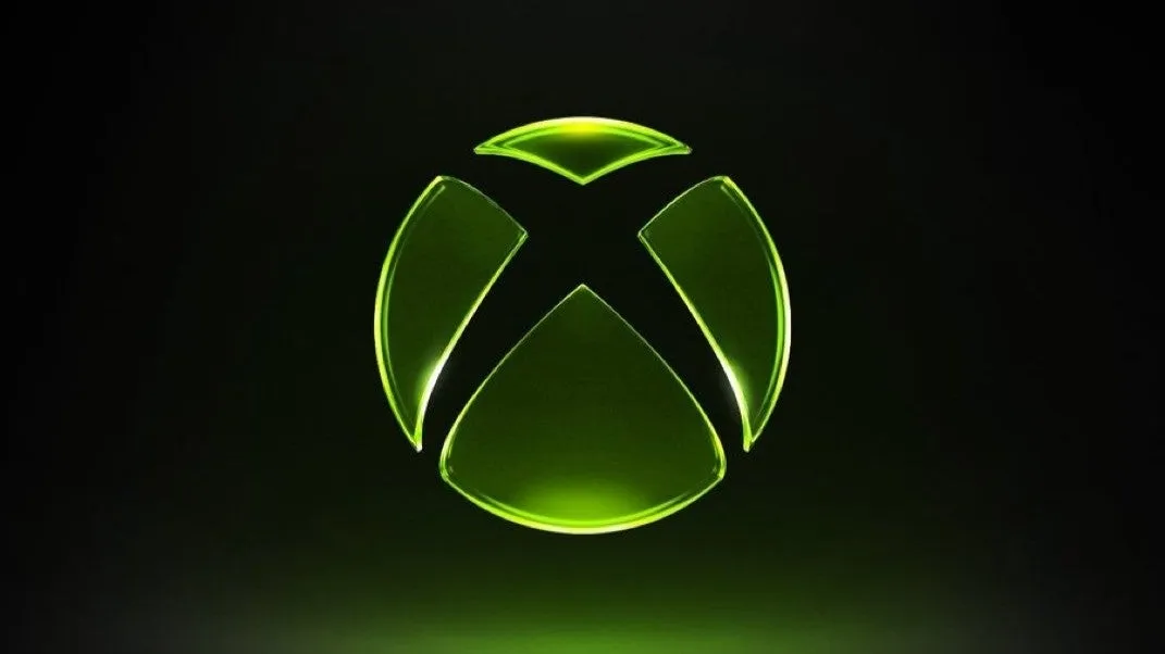 Logotipo de Xbox en verde brillante sobre un fondo oscuro