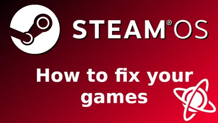 Logotipo de SteamOS sobre un fondo oscuro