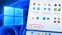 Menú Inicio de Windows 11 con la zona de perfil de usuario en la parte inferior