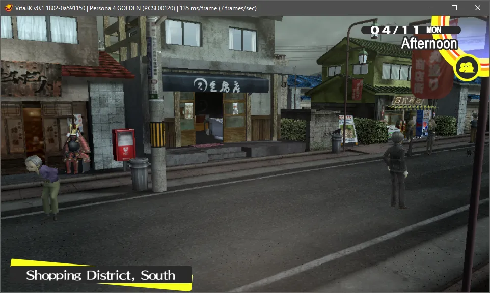Persona 4 Golden en ejecución dentro del emulador Vita3K