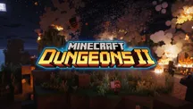 Ilustración oficial de Minecraft Dungeons II con los héroes del juego