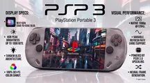 Ilustración de una consola portátil con pantalla de alta resolución