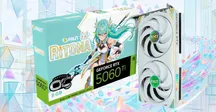 Tarjeta gráfica Palit GeForce RTX 5060 Ti RiTONA con backplate metálico a todo color de la mascota anime