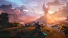 Escena de combate de Guild Wars 3 con la interfaz reducida