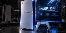 Consola PlayStation 5 Pro junto al logotipo de PSSR 2.0