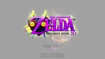 Title screen of The Legend of Zelda: Majora's Mask 3D showing Majora's Mask