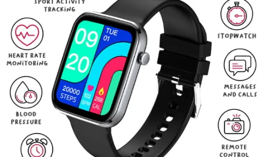 Reloj inteligente Celly TrainerWatch negro con correa de silicona