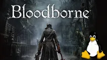 Montaje con la portada de Bloodborne sobre una ilustración de código y hardware