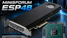 Minisforum ESP4B expansion card with four M.2 slots and OCuLink port
