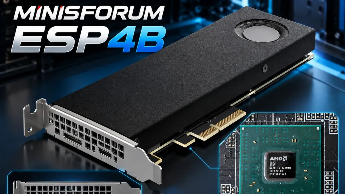 Tarjeta de expansión Minisforum ESP4B con cuatro ranuras M.2 y puerto OCuLink
