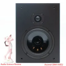 Altavoz de estantería Ascend CBM-170SE2 visto de frente y con la rejilla retirada