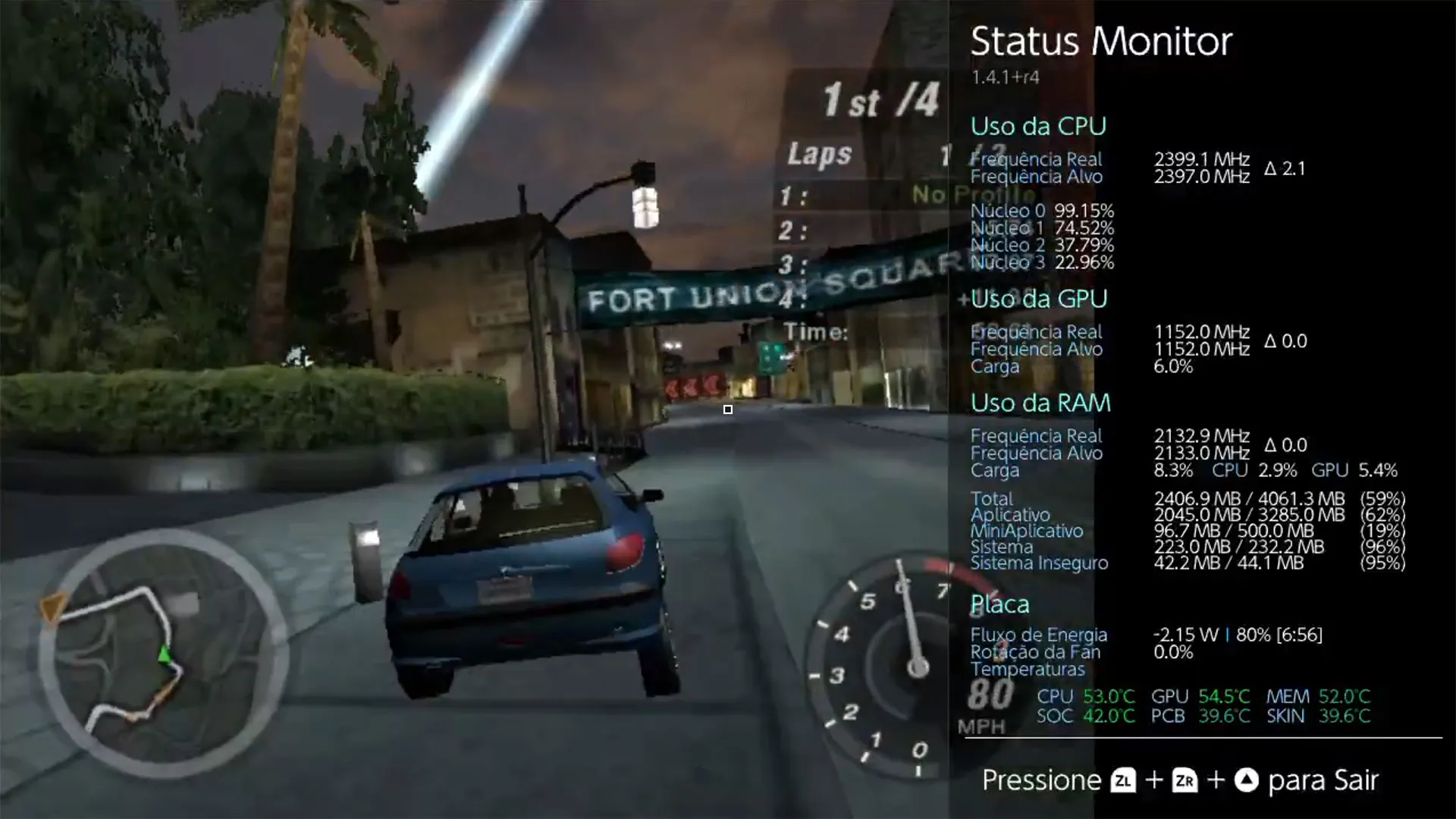 Captura de Need for Speed Underground 2 ejecutándose en Nintendo Switch