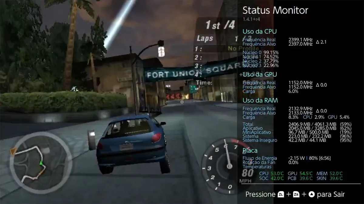 Captura de Need for Speed Underground 2 ejecutándose en Nintendo Switch