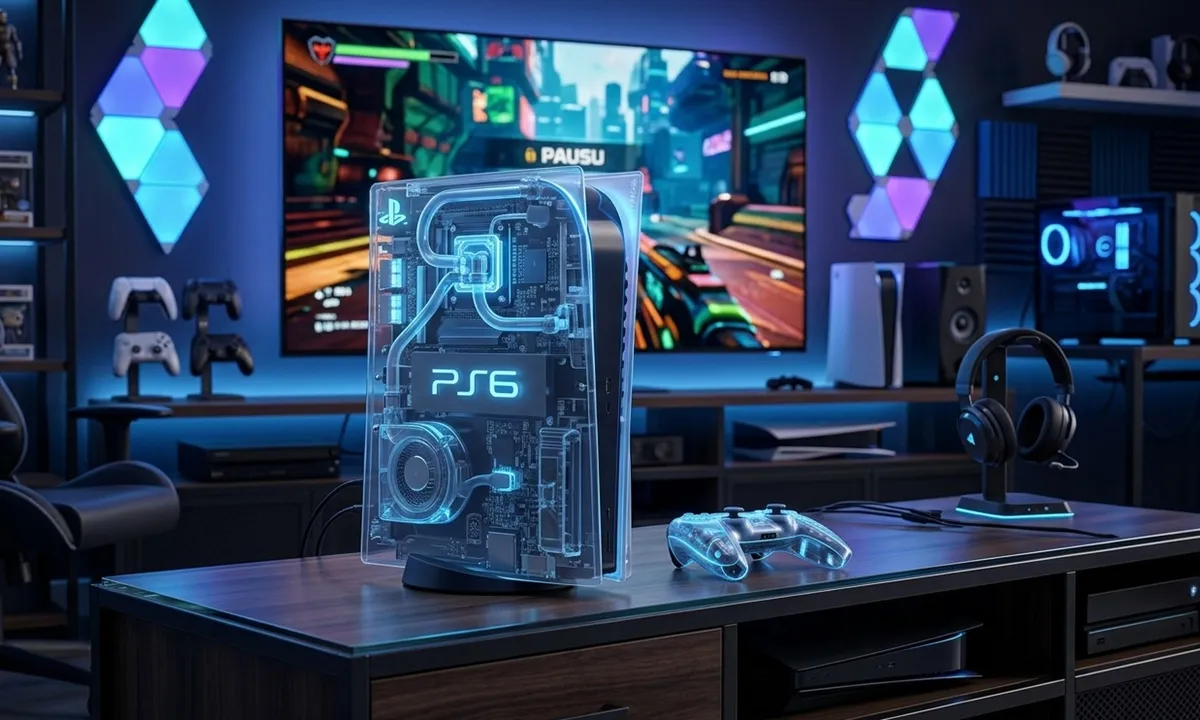 Render conceptual de la consola PS6 generado con inteligencia artificial