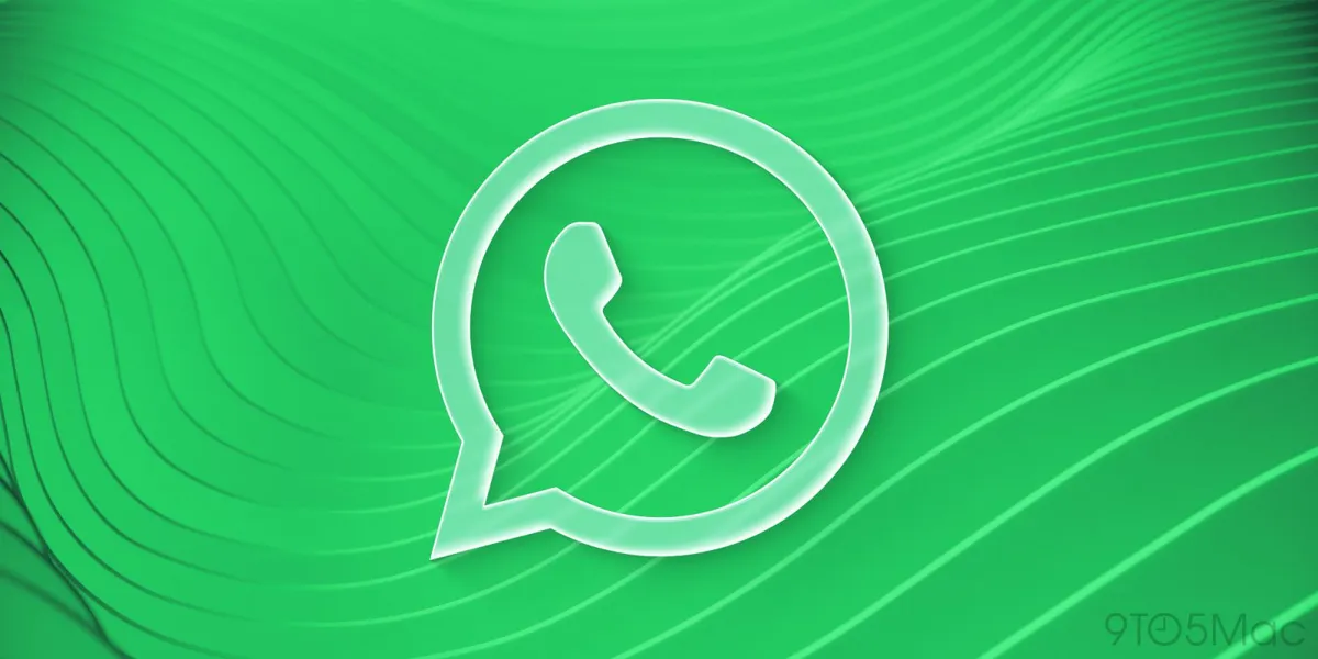 Logotipo de WhatsApp en blanco sobre un fondo verde con líneas concéntricas