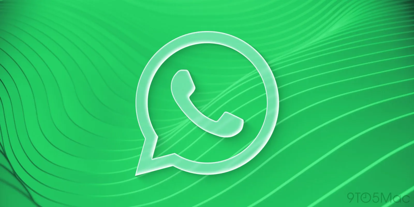 Logotipo de WhatsApp en blanco sobre un fondo verde con líneas concéntricas