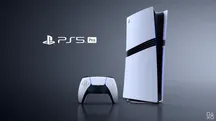 Consola PS5 Pro y mando DualSense sobre un fondo oscuro
