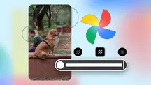 Google Photos redact tool showing blurred and pixelated areas on a photo