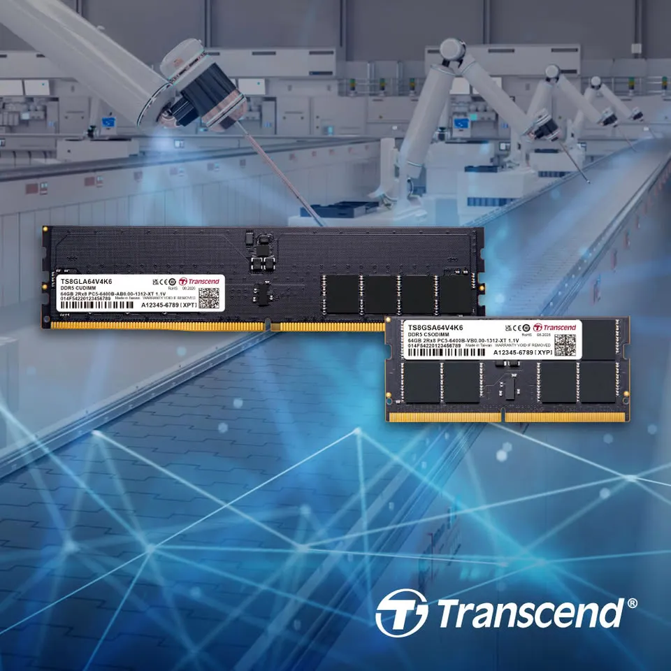 Módulo de memoria DDR5-6400 CUDIMM de Transcend con capacidad de hasta 64 GB